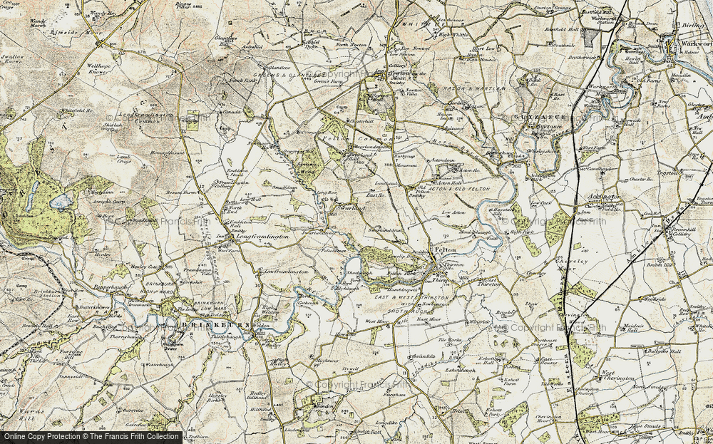 Old Map of Old Swarland, 1901-1903 in 1901-1903