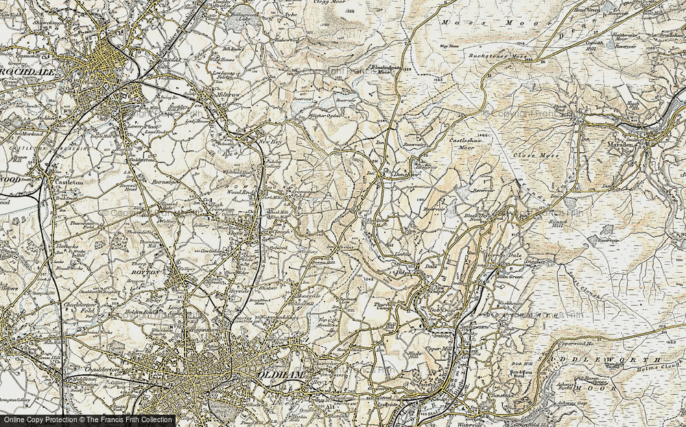 Old Maps of Crompton Moor, Greater Manchester