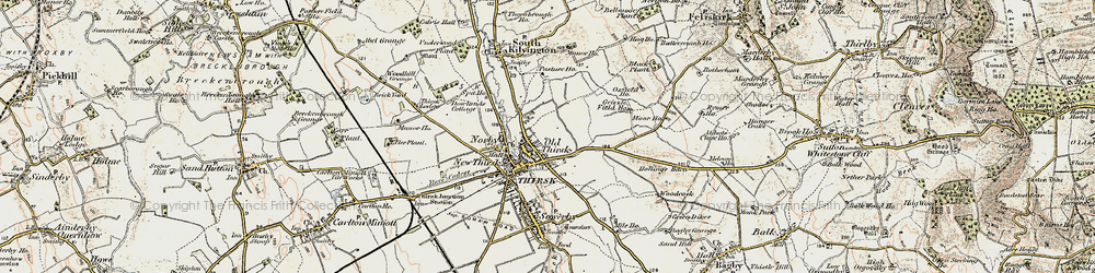 Old map of Old Thirsk in 1903-1904