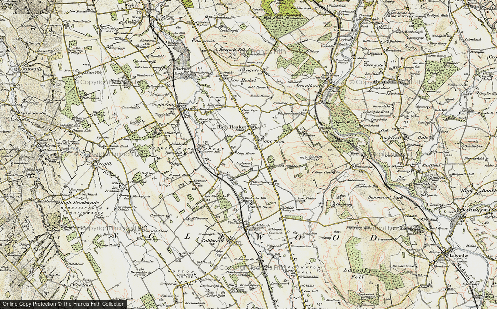 Old Map of Historic Map covering Blaze Fell in 1901-1904