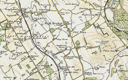 Old map of Blaze Fell in 1901-1904