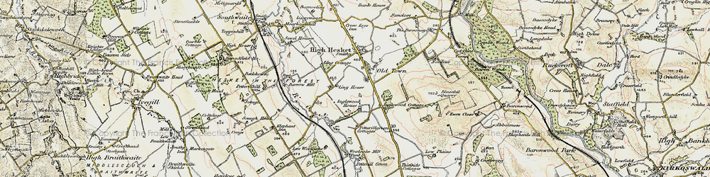 Old map of Blaze Fell in 1901-1904