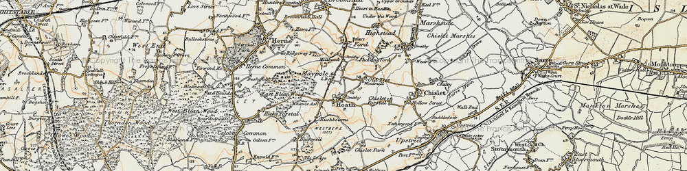 Old map of Old Tree in 1898-1899