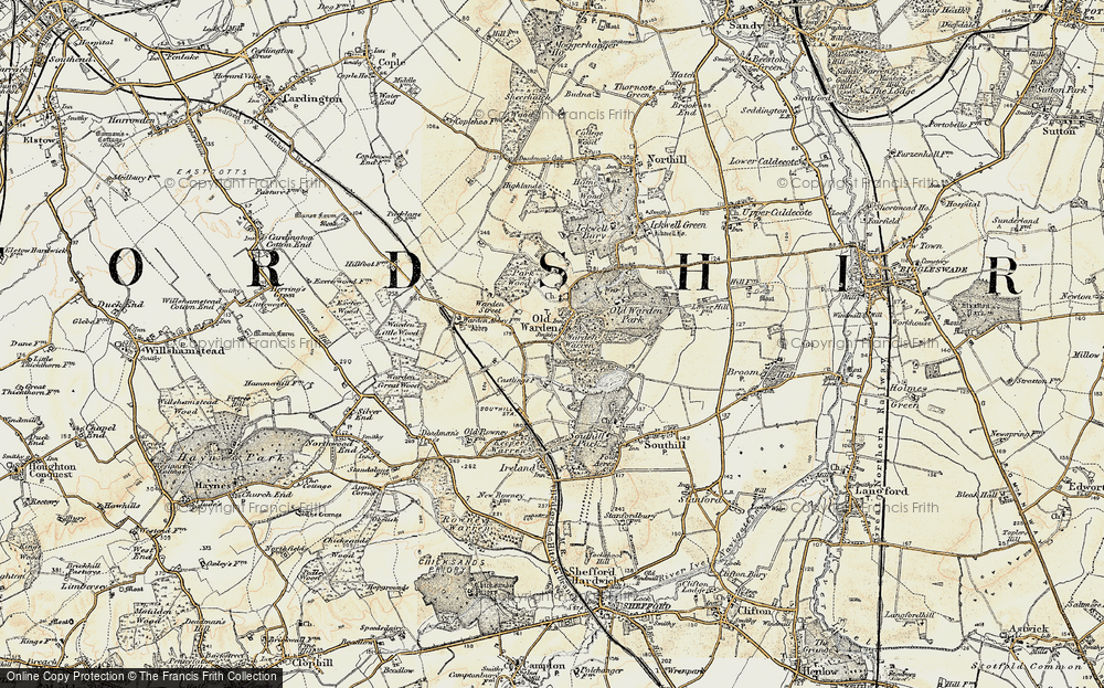 Old Map of Old Warden, 1898-1901 in 1898-1901