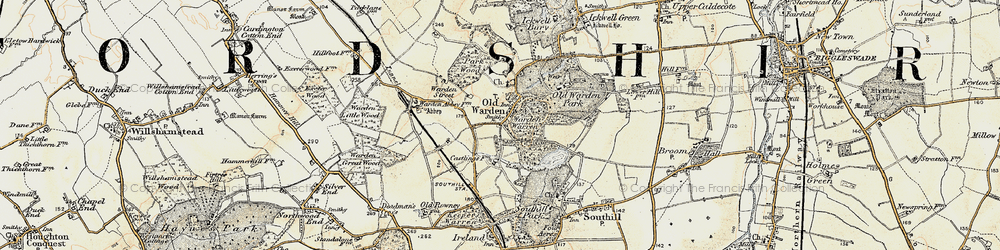 Old map of Old Warden in 1898-1901
