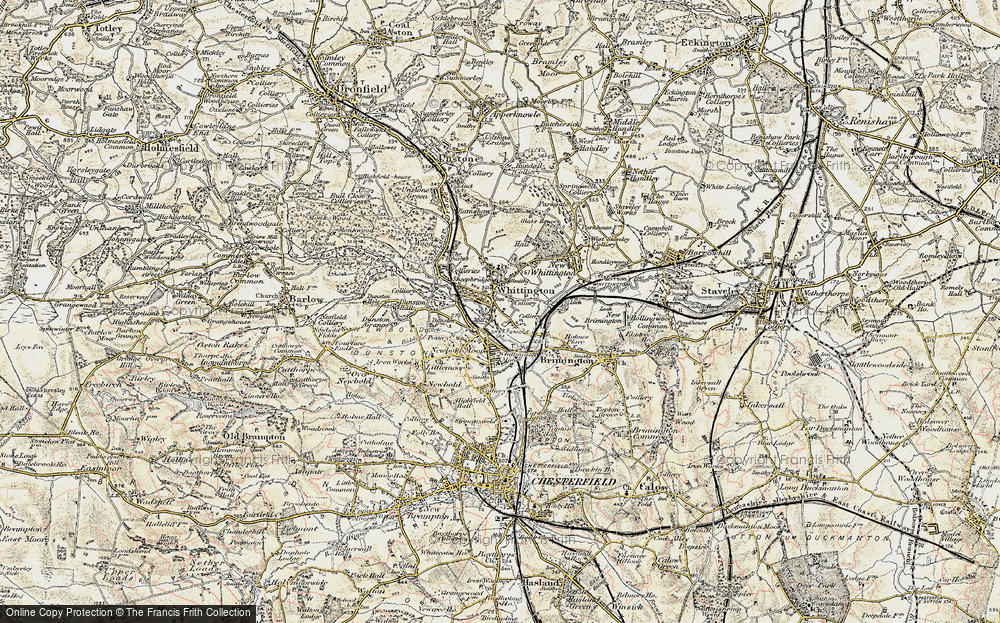 Old Map of Old Whittington, 1902-1903 in 1902-1903