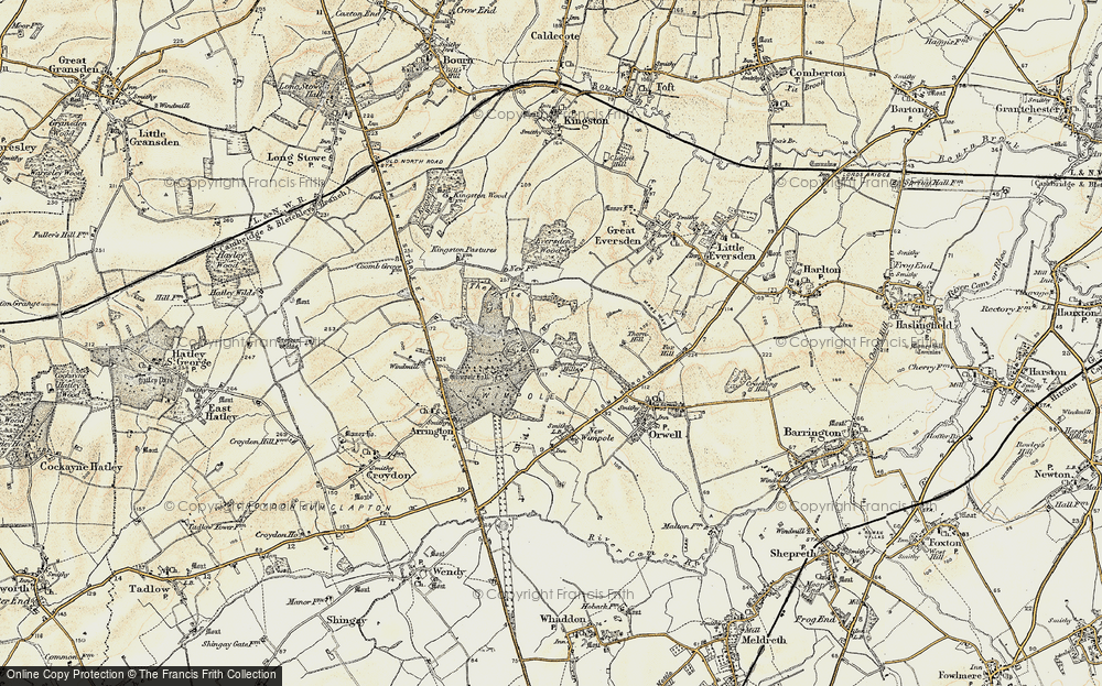 Old Map of Historic Map covering Wimpole Way in 1899-1901