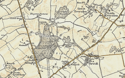 Old map of Old Wimpole in 1899-1901