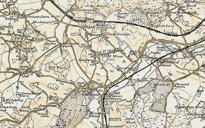 Old map of Old Wives Lees in 1897-1898