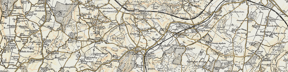 Old map of Old Wives Lees in 1897-1898