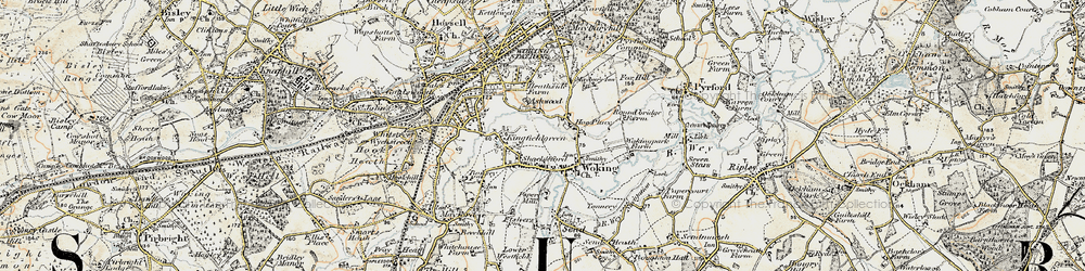 Old map of Old Woking in 1897-1909