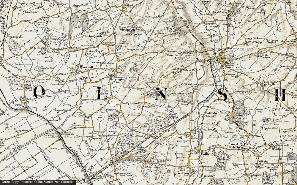 Old Map of Old Woodhall, 1902-1903 in 1902-1903