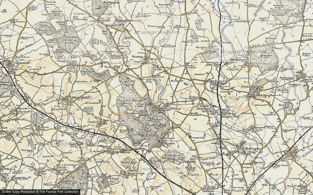 Old Map of Old Woodstock, 1898-1899 in 1898-1899