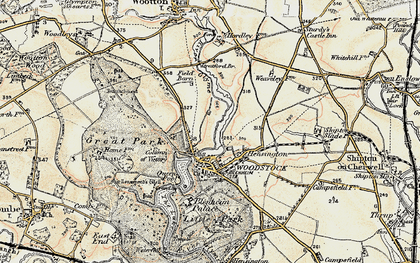 Old map of Old Woodstock in 1898-1899