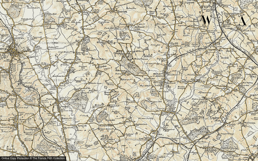 Old Map of Oldberrow, 1899-1902 in 1899-1902