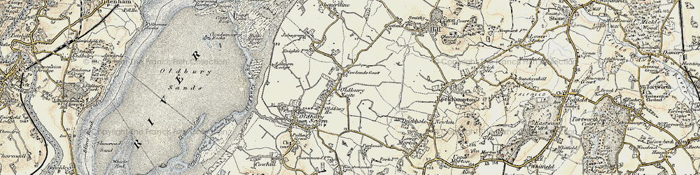 Old map of Oldbury Naite in 1899
