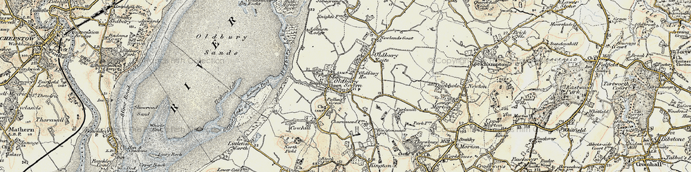Old map of Oldbury-on-Severn in 1899