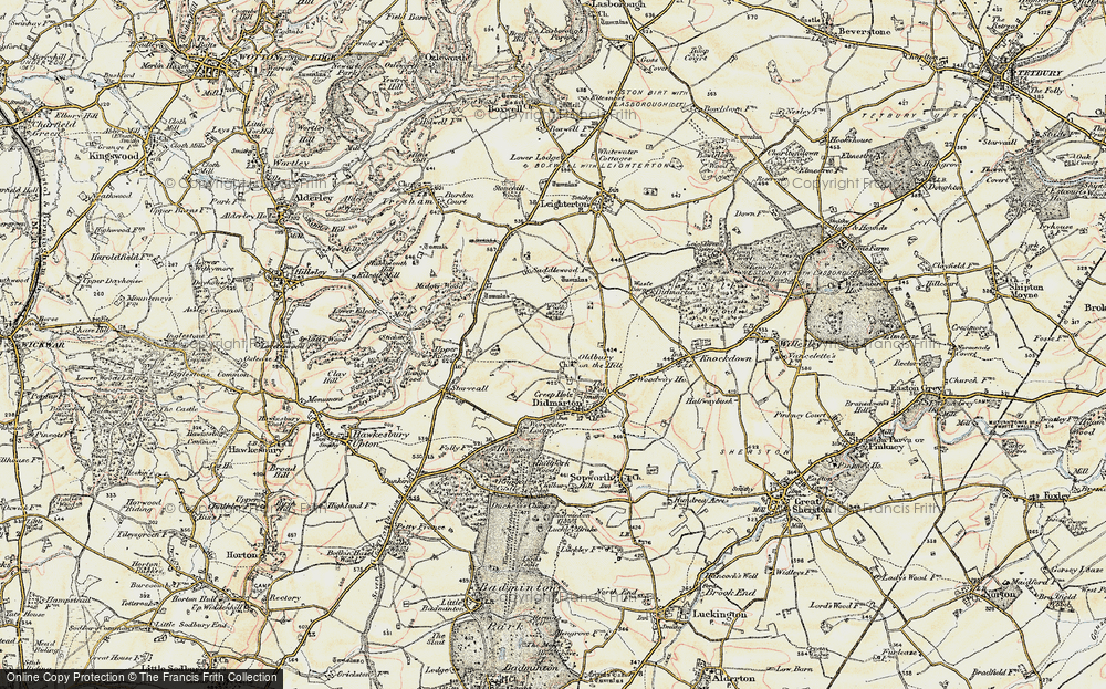 Old Map of Oldbury on the Hill, 1898-1899 in 1898-1899