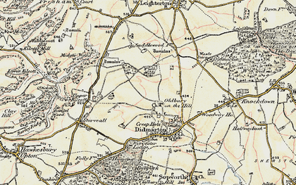 Old map of Oldbury on the Hill in 1898-1899