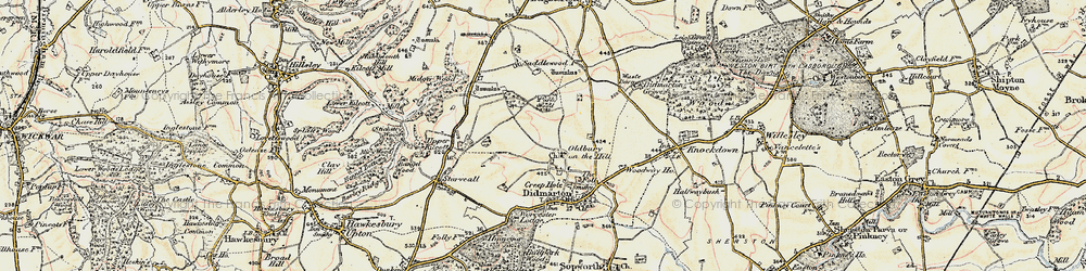 Old map of Oldbury on the Hill in 1898-1899