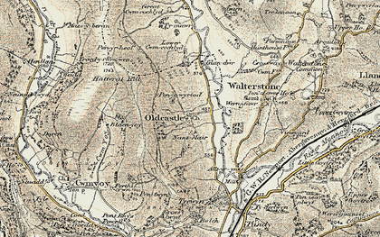 Old map of Oldcastle in 1899-1900