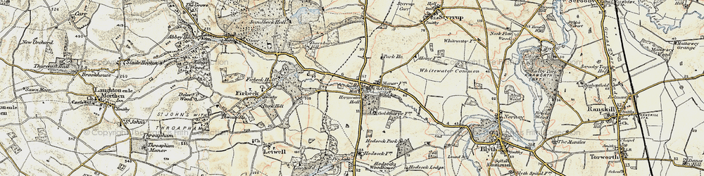Old map of Oldcotes in 1903