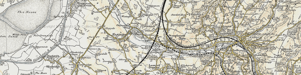 Old map of Oldend in 1898-1900