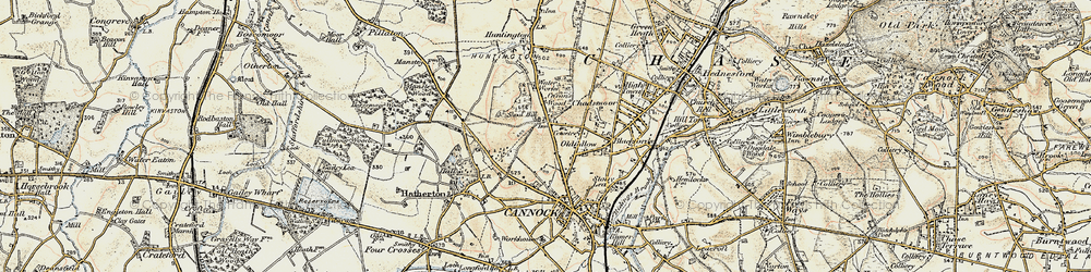 Old map of Oldfallow in 1902