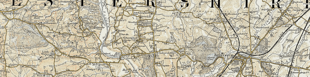 Old map of Oldfield in 1899-1902