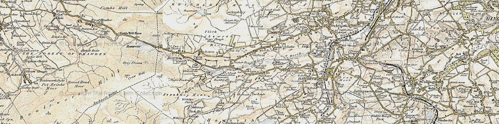 Old map of Withins Slack in 1903-1904
