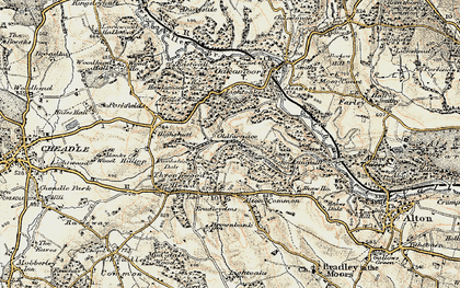 Old map of Lightoaks in 1902