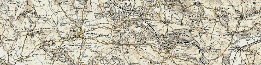 Old map of Lightoaks in 1902