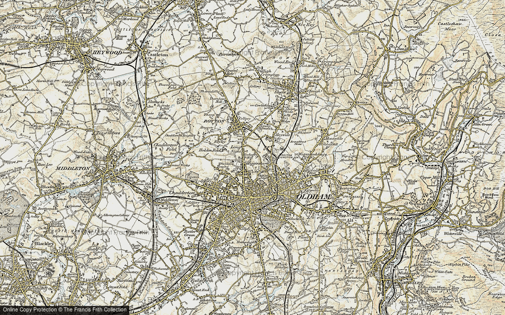 Old Map of Oldham Edge, 1903 in 1903