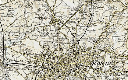 Old map of Oldham Edge in 1903