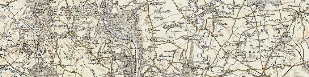 Old map of Oldington in 1902