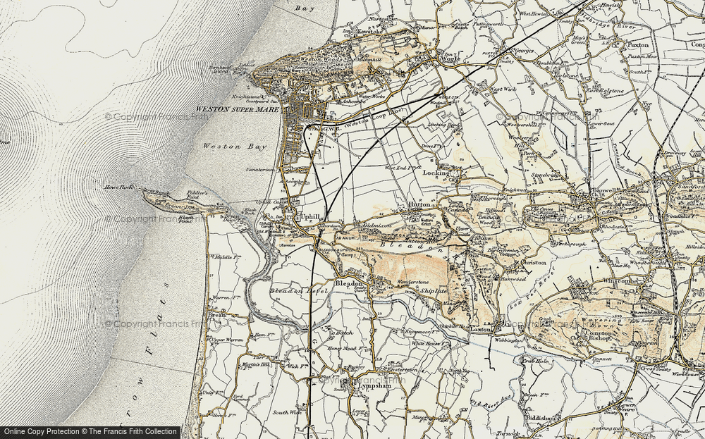 Old Map of Oldmixon, 1899-1900 in 1899-1900