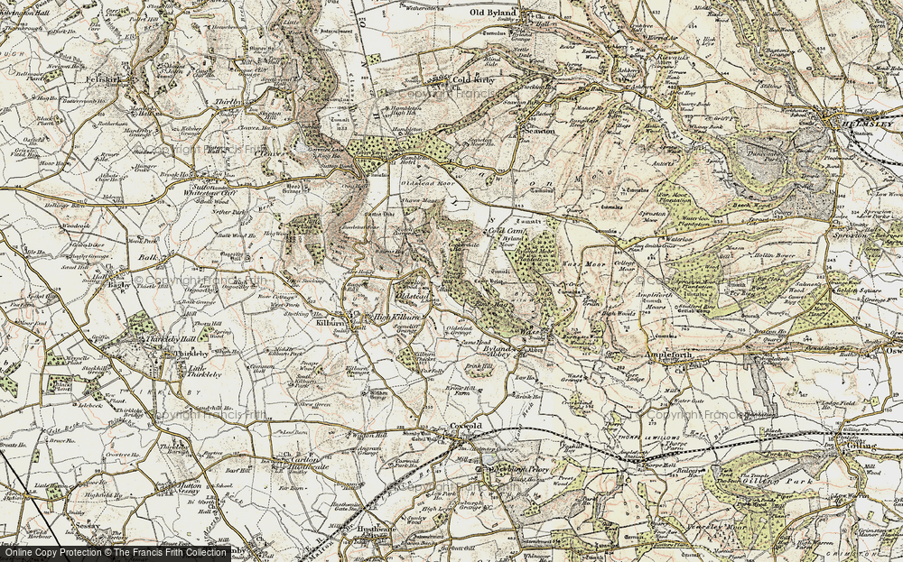 Old Map of Historic Map covering Sutton Bank in 1903-1904