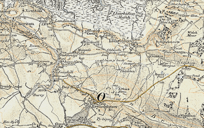 Old map of Oldwalls in 1900-1901
