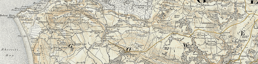 Old map of Oldwalls in 1900-1901
