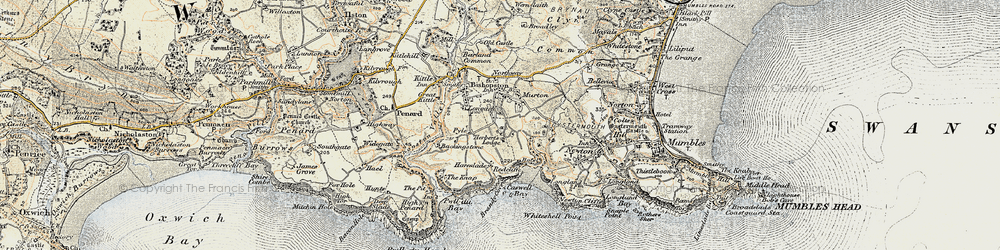 Old map of Oldway in 1900-1901
