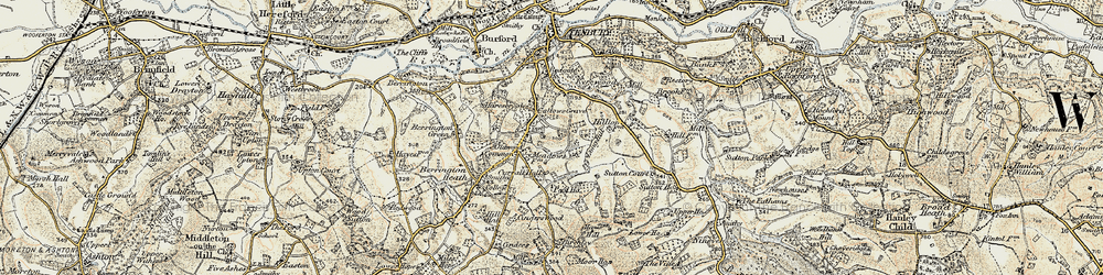 Old map of Oldwood Common in 1901-1902