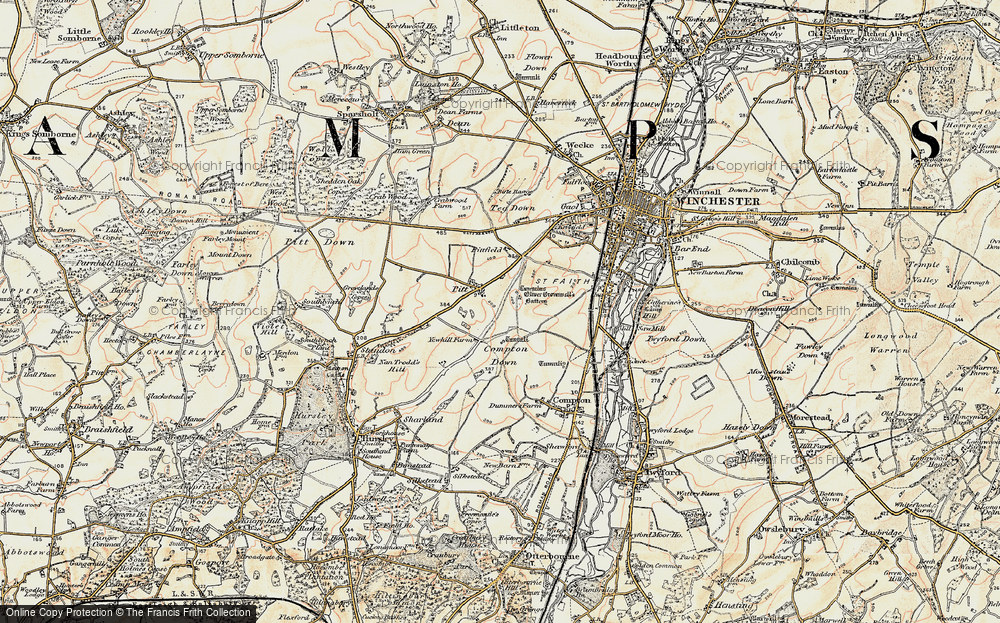 Old Map of Oliver's Battery, 1897-1900 in 1897-1900