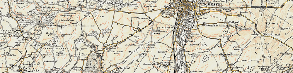 Old map of Oliver's Battery in 1897-1900