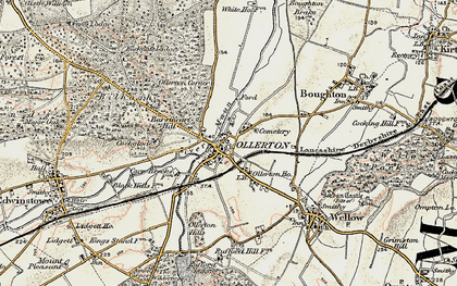 Old map of Ollerton in 1902-1903