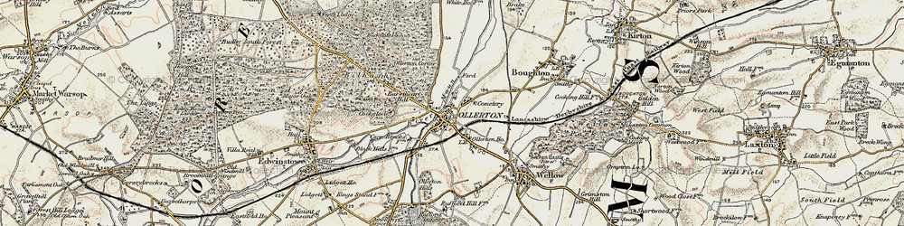 Old map of Bilhaugh in 1902-1903