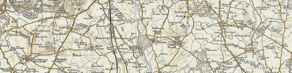 Old map of Ollerton in 1902