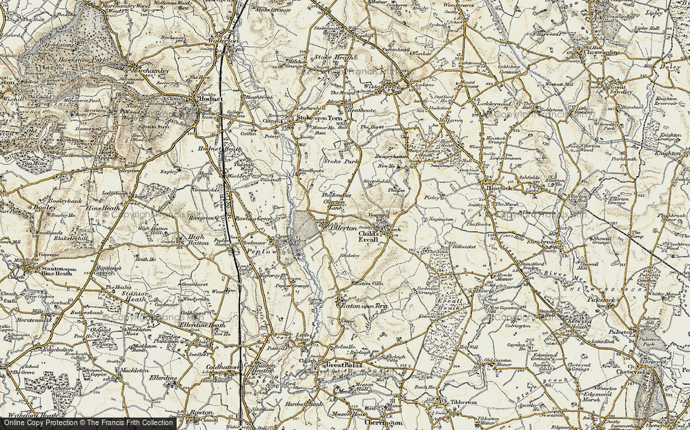 Old Map of Historic Map covering Blakeway in 1902
