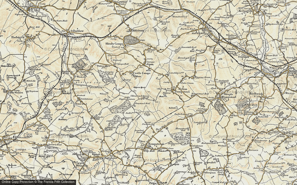 Old Map of Historic Map covering Olmstead Hall in 1898-1901
