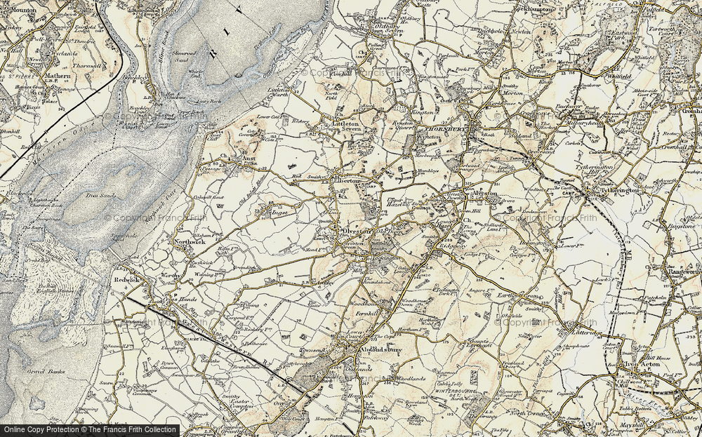 Old Map of Olveston, 1899 in 1899