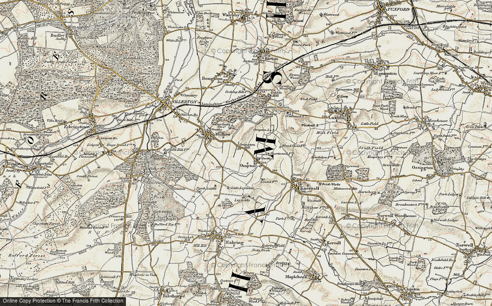 Old Map of Ompton, 1902-1903 in 1902-1903
